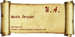 Woth Árpád névjegykártya