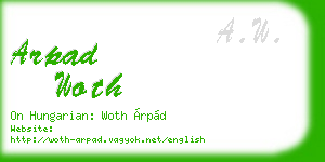 arpad woth business card